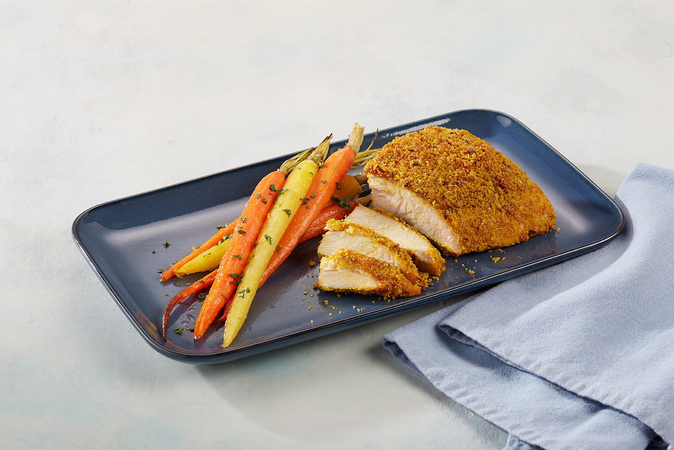 Turkey Breast Encrusted with Panko, Walnuts, Flaxseed and Spices