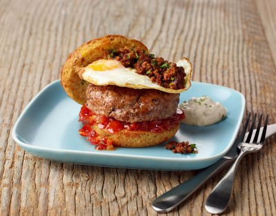 Open-Faced Turkey Burger